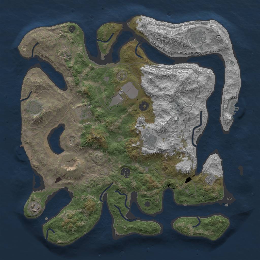 Rust Map: Procedural Map, Size: 4000, Seed: 111103, 15 Monuments