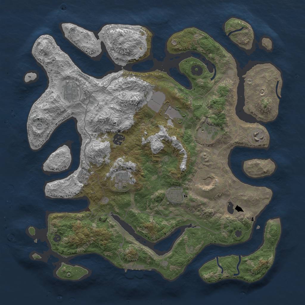 Rust Map: Procedural Map, Size: 4000, Seed: 157934421, 13 Monuments