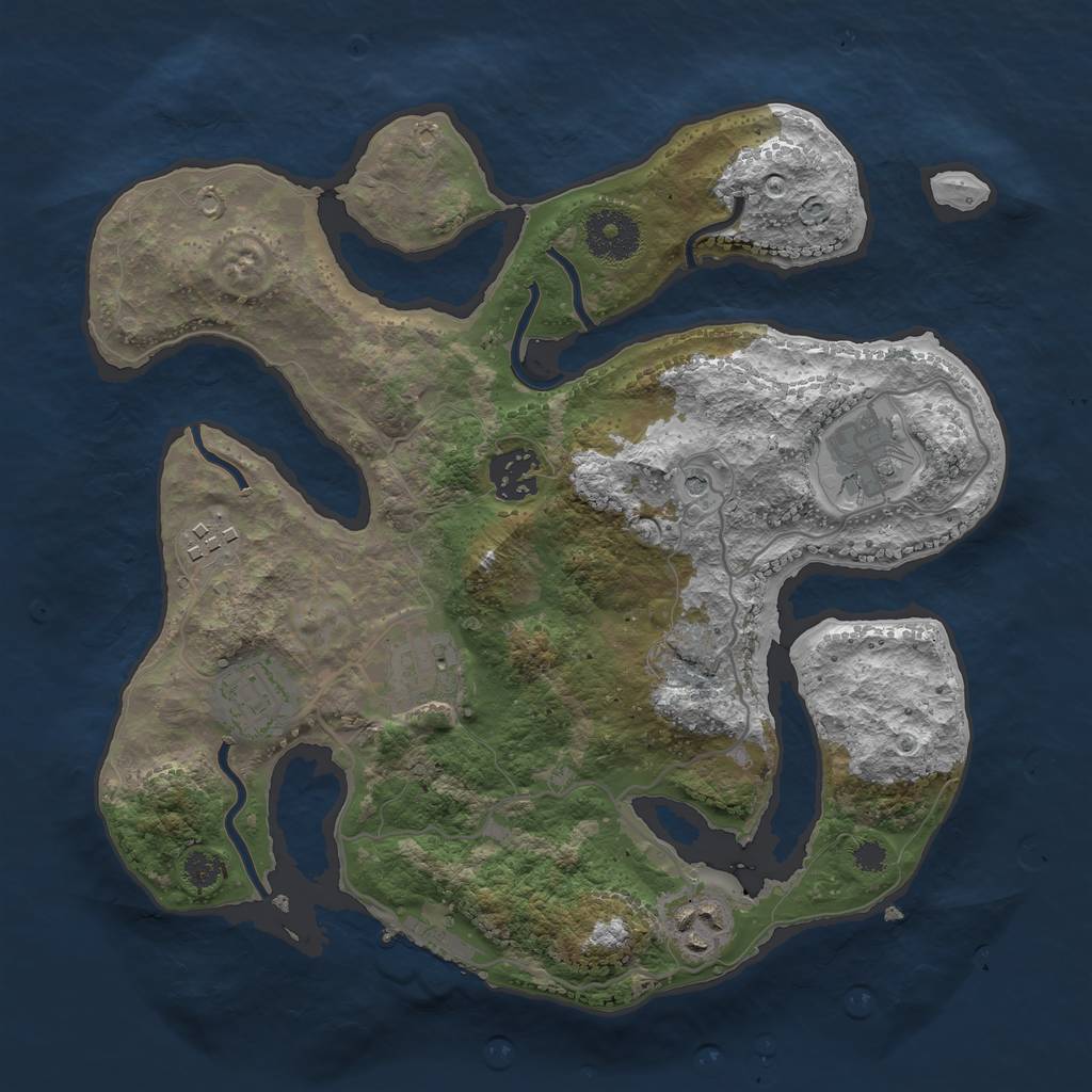 Rust Map: Procedural Map, Size: 3100, Seed: 611323793, 10 Monuments