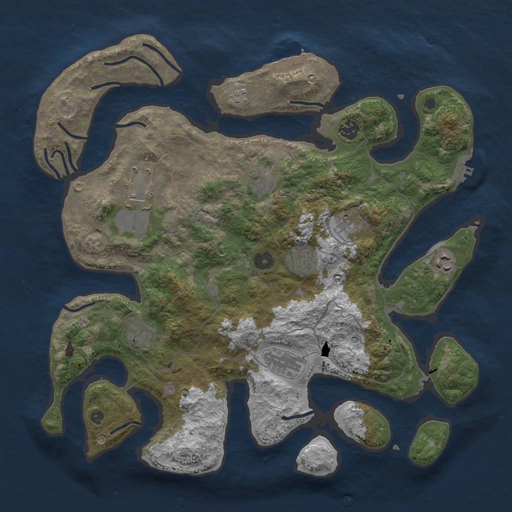 Rust Map: Procedural Map, Size: 4000, Seed: 78497, 14 Monuments