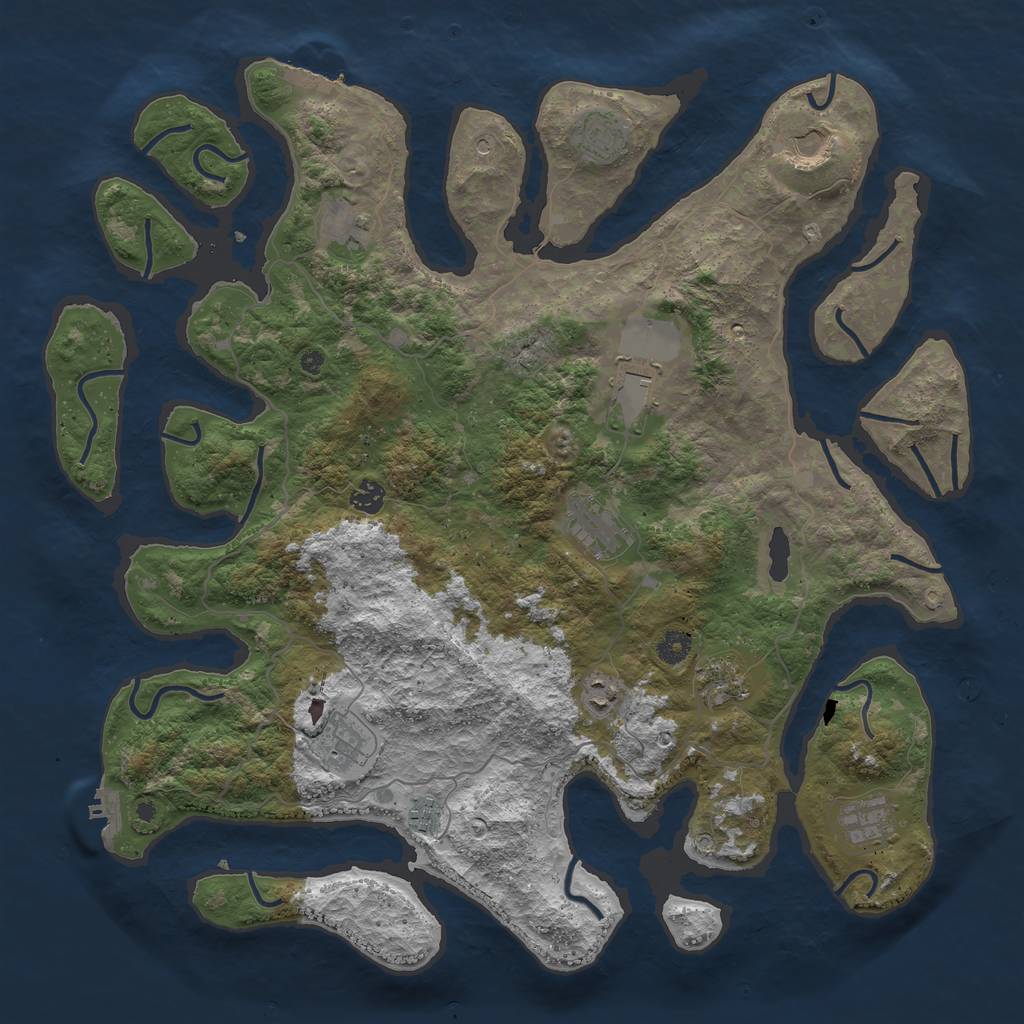 Rust Map: Procedural Map, Size: 4500, Seed: 133700, 16 Monuments