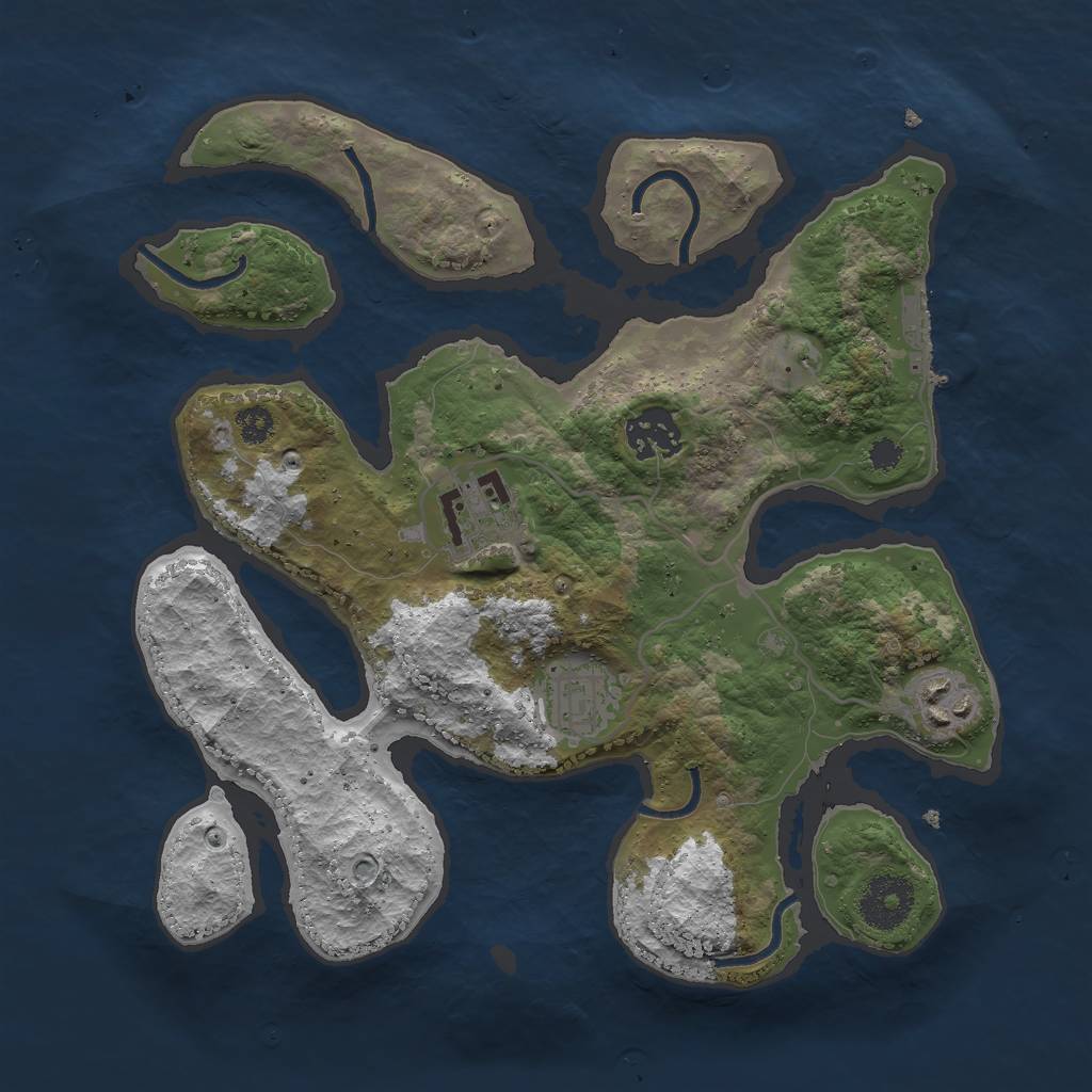 Rust Map: Procedural Map, Size: 3000, Seed: 67162, 7 Monuments