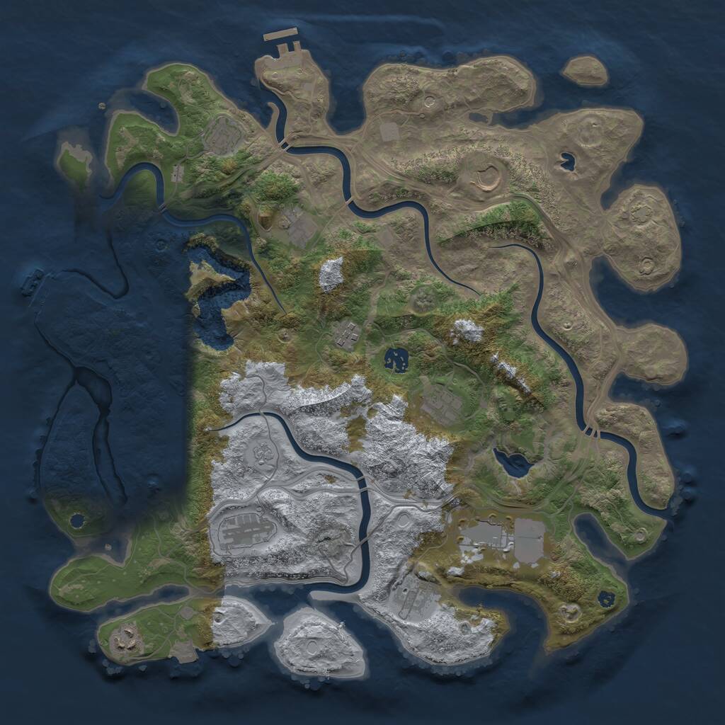 Rust Map: Procedural Map, Size: 4250, Seed: 1132278422, 16 Monuments