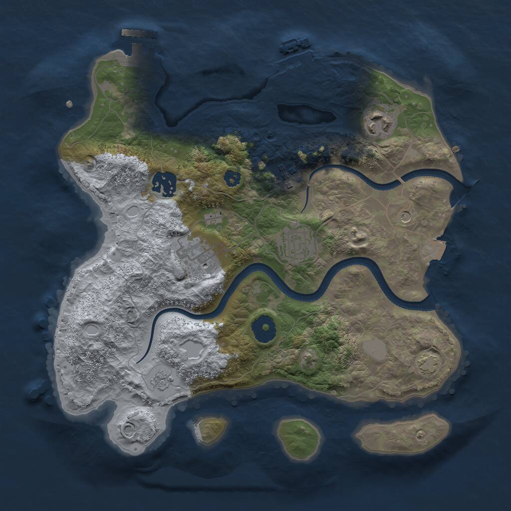 Rust Map: Procedural Map, Size: 3000, Seed: 59936, 11 Monuments