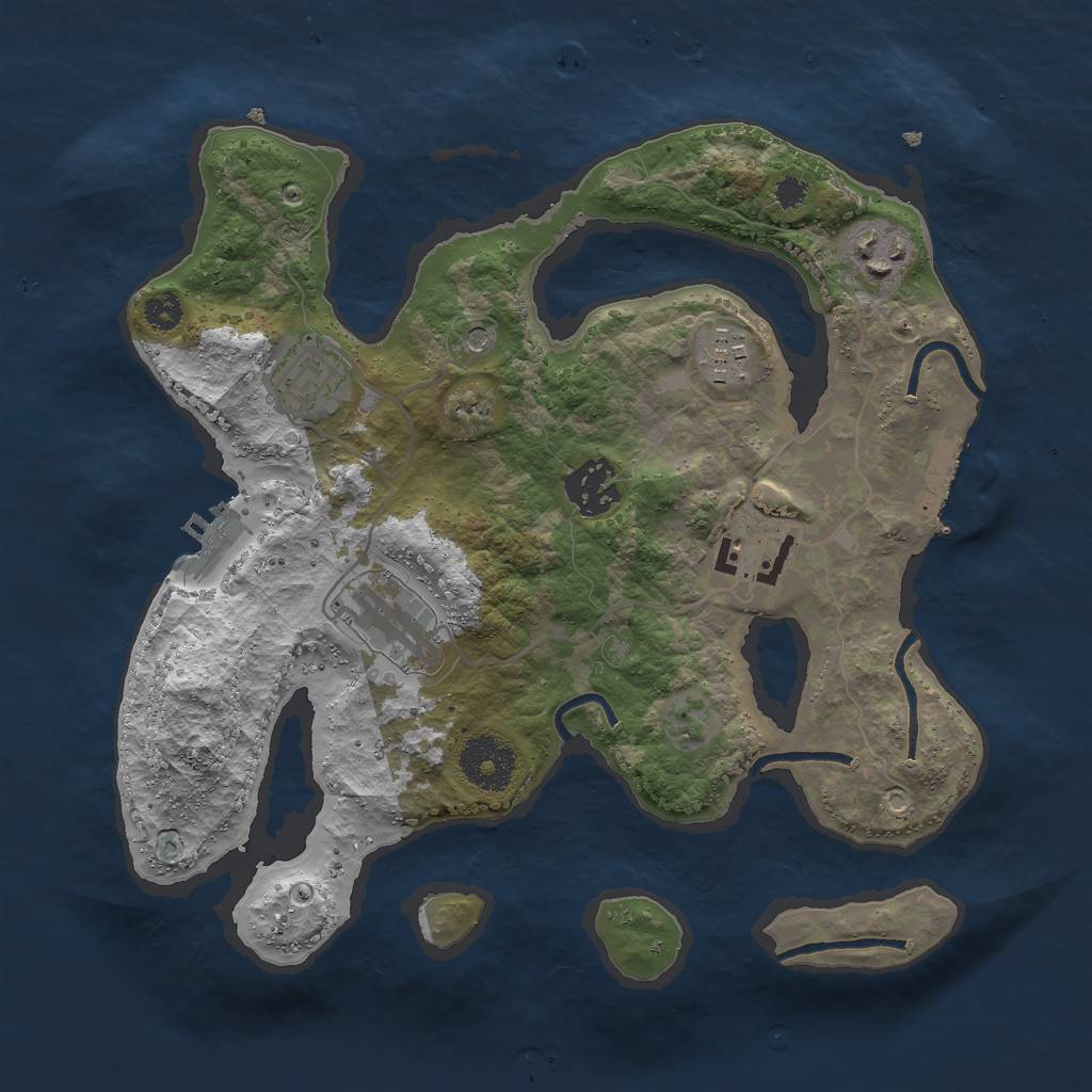 Rust Map: Procedural Map, Size: 3000, Seed: 59936, 11 Monuments