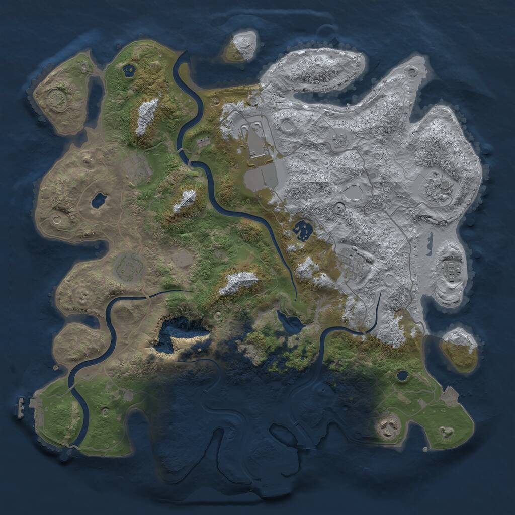 Rust Map: Procedural Map, Size: 4000, Seed: 39372, 14 Monuments
