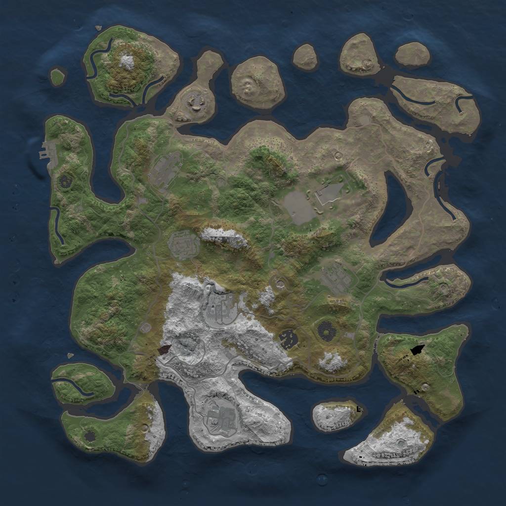 Rust Map: Procedural Map, Size: 4000, Seed: 200456, 12 Monuments