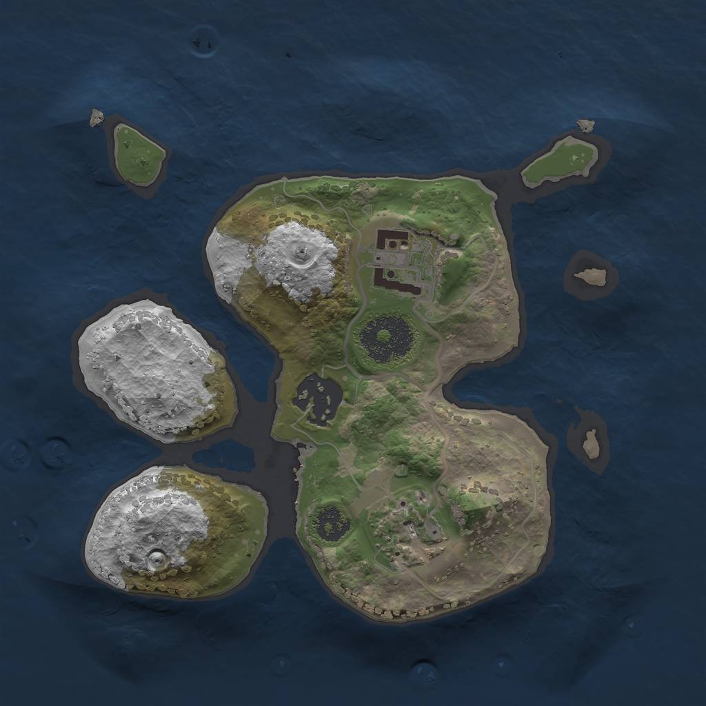 Rust Map: Procedural Map, Size: 2169, Seed: 12345, 5 Monuments