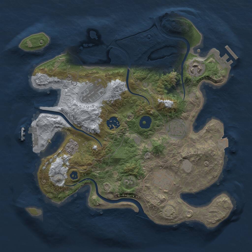 Rust Map: Procedural Map, Size: 3000, Seed: 633393951, 11 Monuments