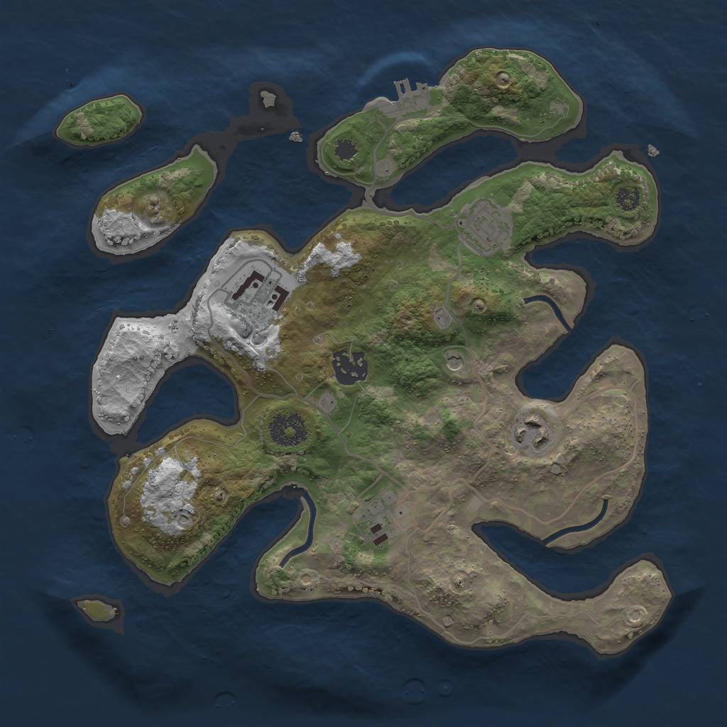 Rust Map: Procedural Map, Size: 3000, Seed: 633393951, 9 Monuments