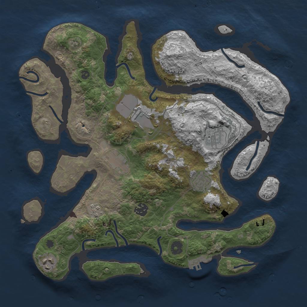 Rust Map: Procedural Map, Size: 3500, Seed: 8797982, 11 Monuments