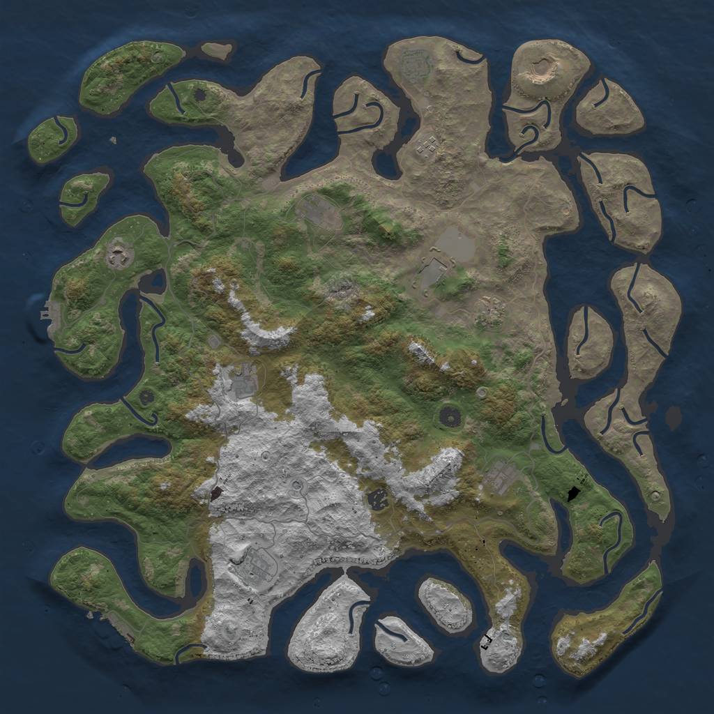 Rust Map: Procedural Map, Size: 5000, Seed: 4812350, 16 Monuments