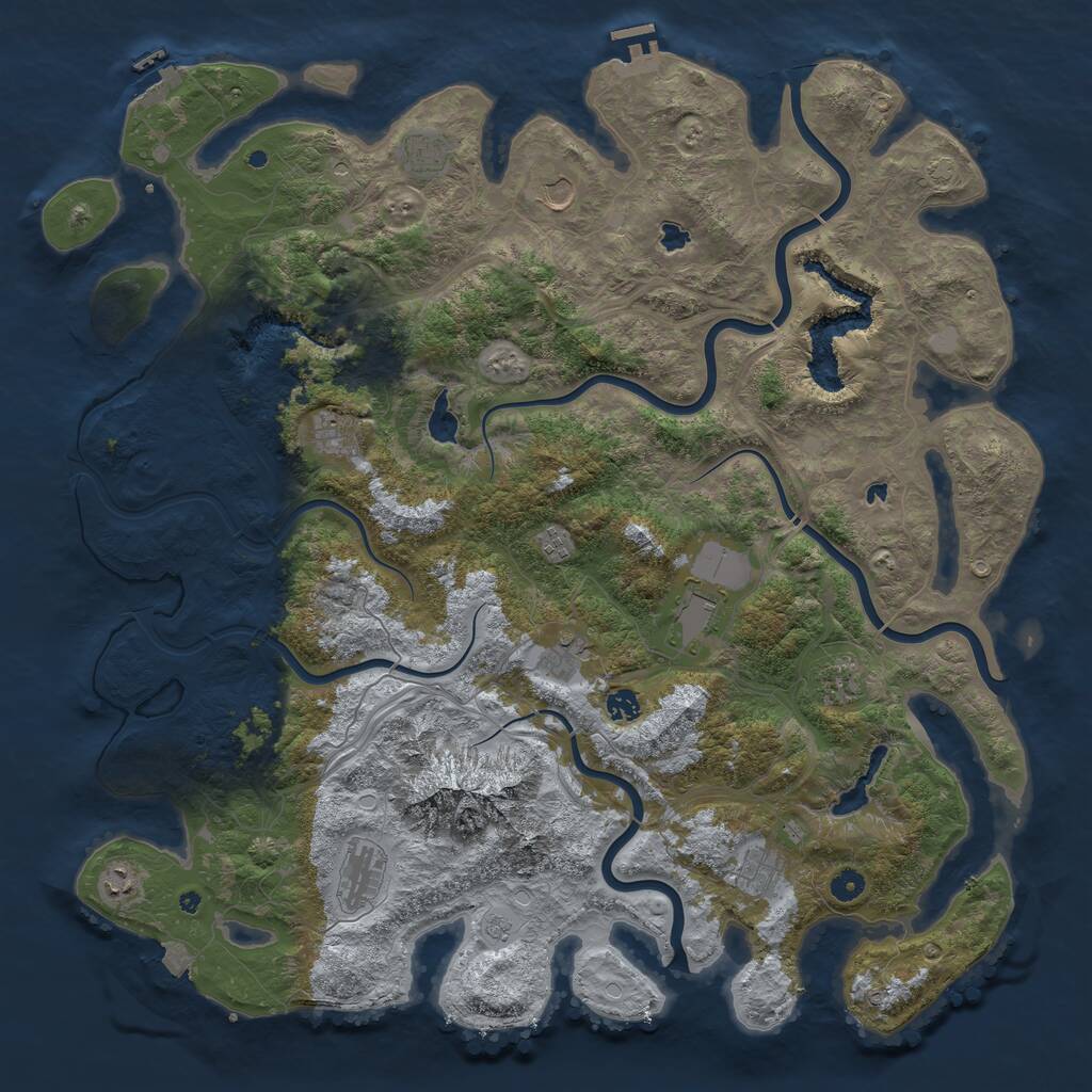 Rust Map: Procedural Map, Size: 5000, Seed: 4812350, 17 Monuments