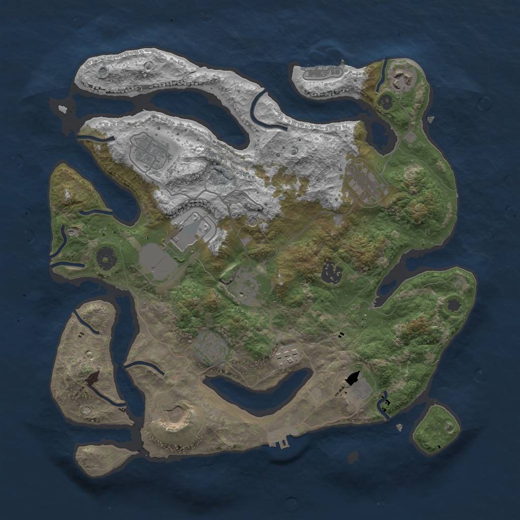 Rust Map: Procedural Map, Size: 3600, Seed: 11, 15 Monuments