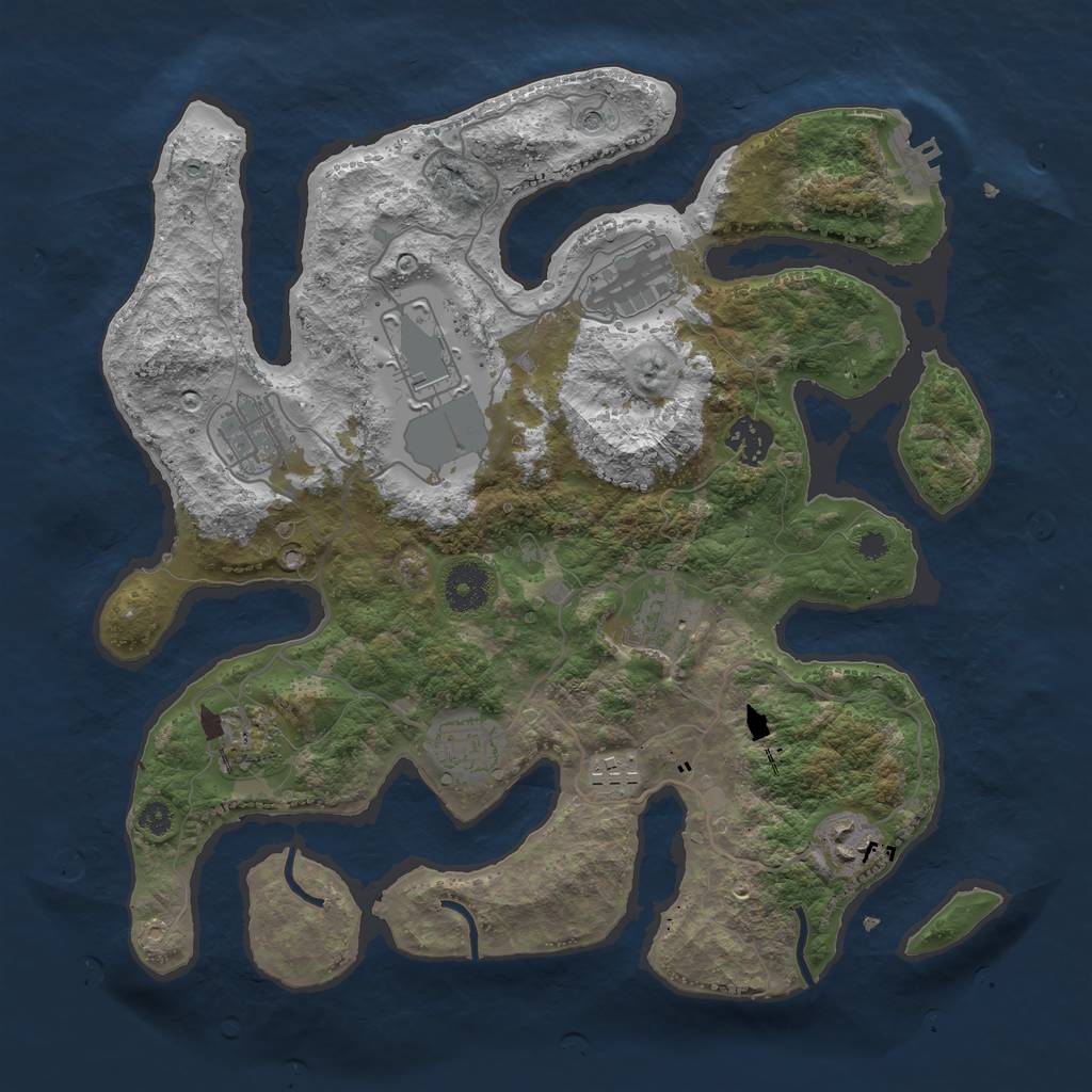 Rust Map: Procedural Map, Size: 3500, Seed: 157998432, 13 Monuments