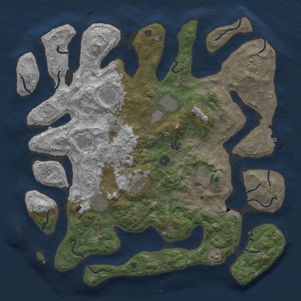 Rust Map: Procedural Map, Size: 4500, Seed: 895, 14 Monuments