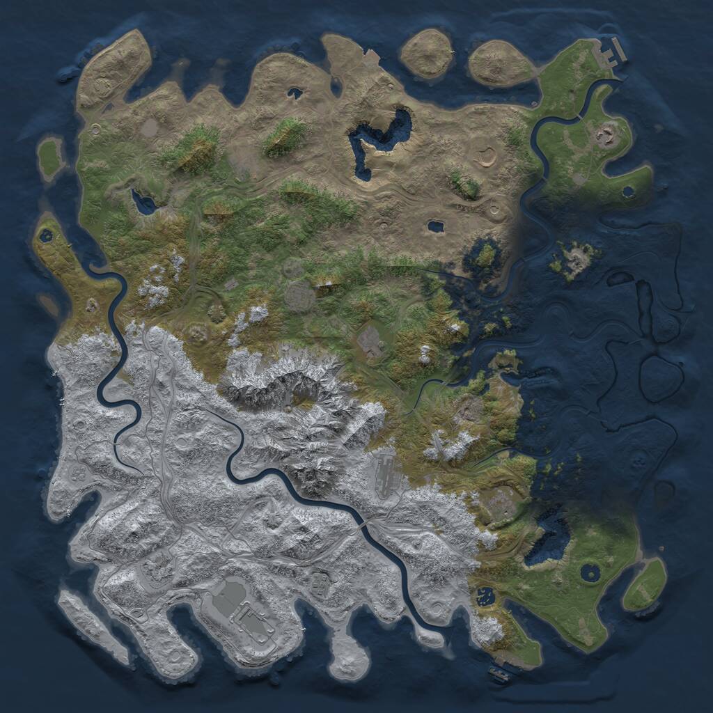 Rust Map: Procedural Map, Size: 5500, Seed: 942719, 17 Monuments