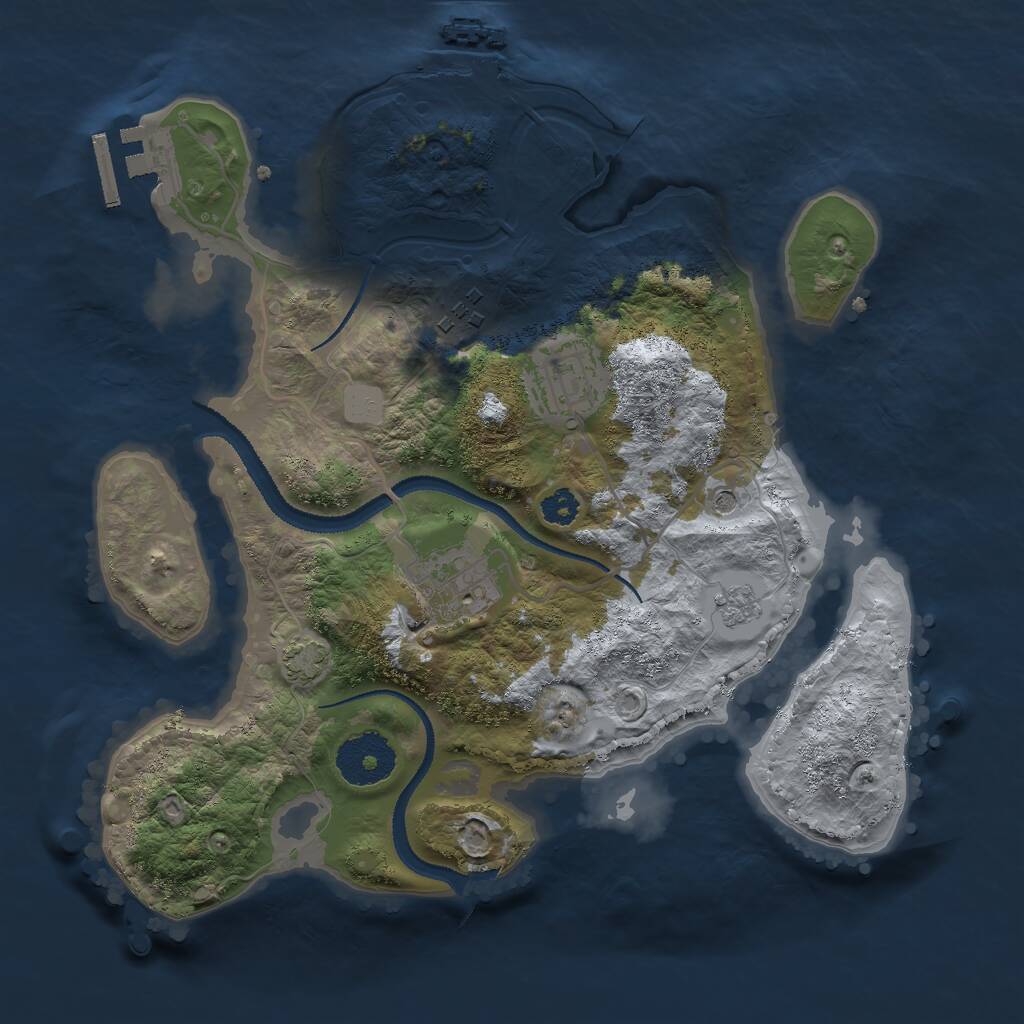 Rust Map: Procedural Map, Size: 2800, Seed: 1544207427, 9 Monuments