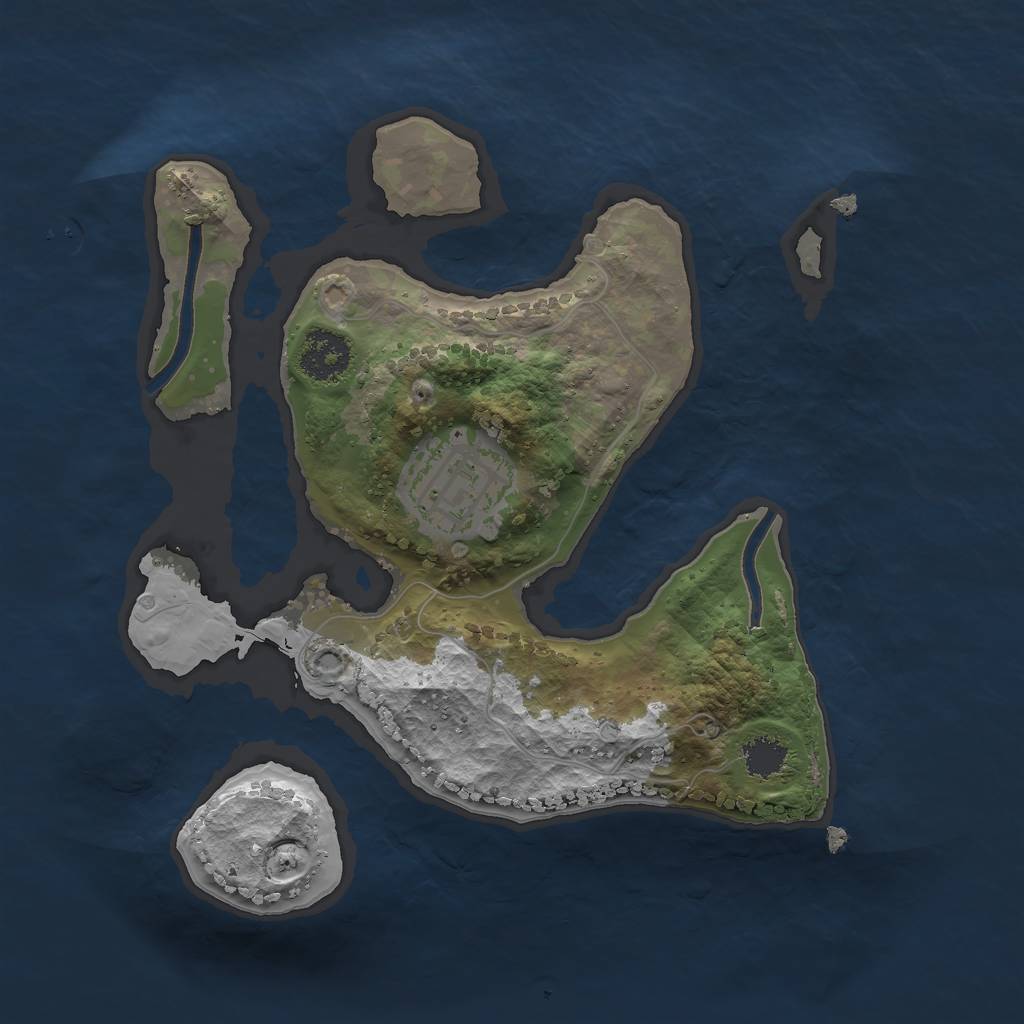 Rust Map: Procedural Map, Size: 2100, Seed: 124, 3 Monuments