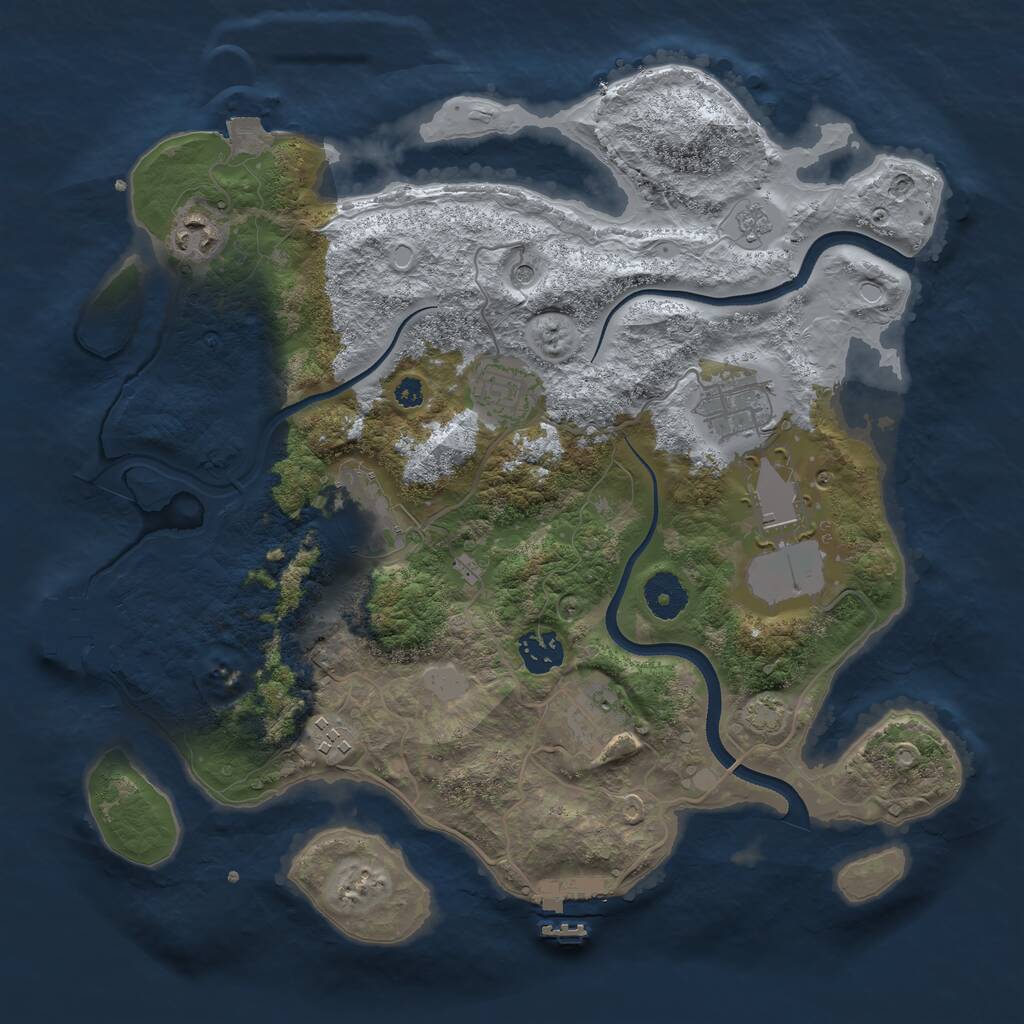 Rust Map: Procedural Map, Size: 3500, Seed: 22290721, 14 Monuments