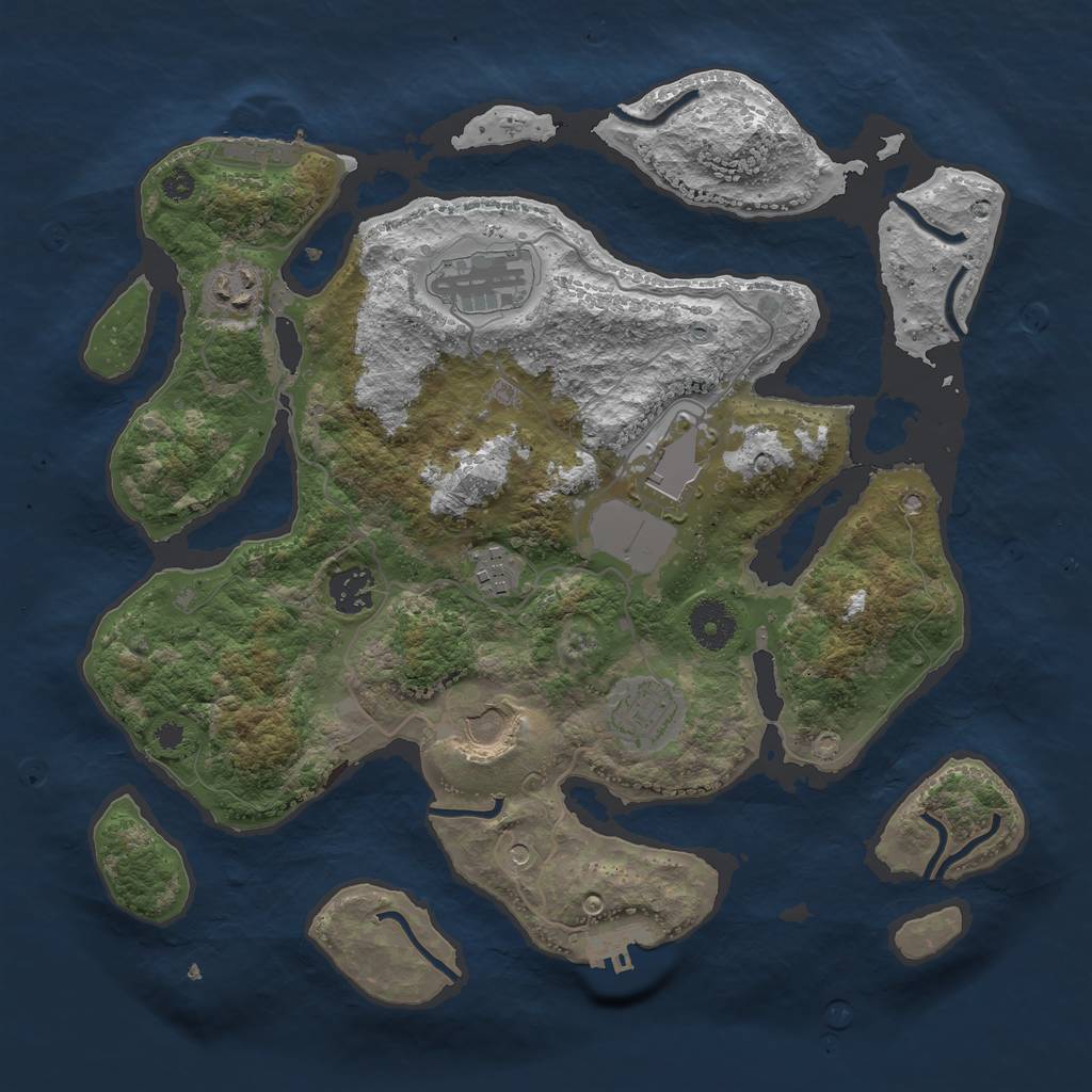 Rust Map: Procedural Map, Size: 3500, Seed: 22290721, 12 Monuments