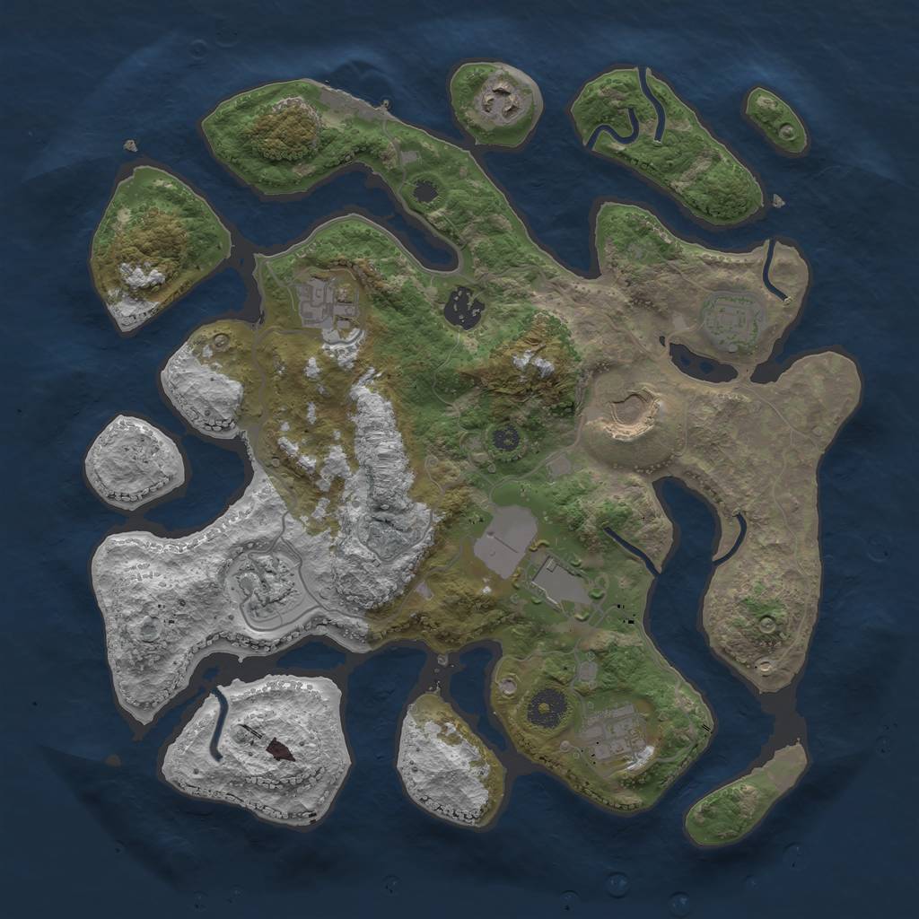 Rust Map: Procedural Map, Size: 3500, Seed: 1636509549, 11 Monuments