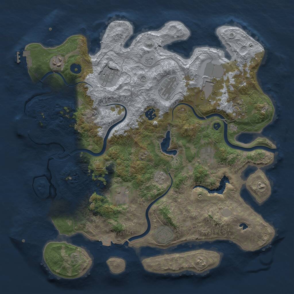 Rust Map: Procedural Map, Size: 4000, Seed: 234694223, 16 Monuments