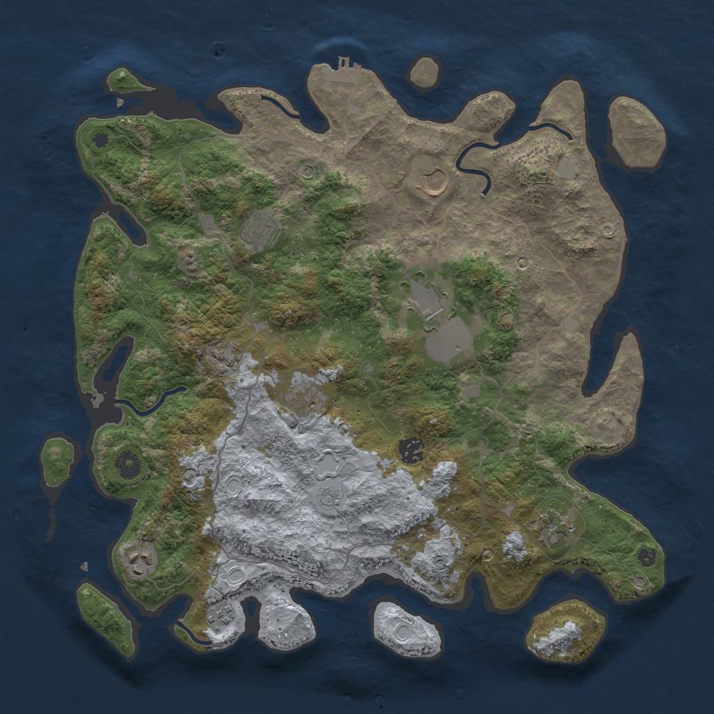 Rust Map: Procedural Map, Size: 4000, Seed: 856216427, 14 Monuments