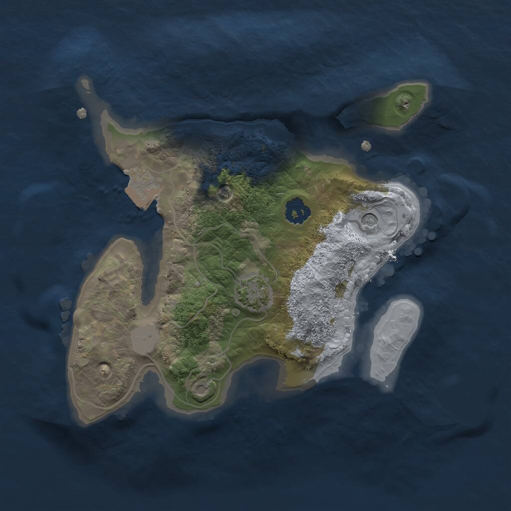 Rust Map: Procedural Map, Size: 2000, Seed: 1634228925, 3 Monuments
