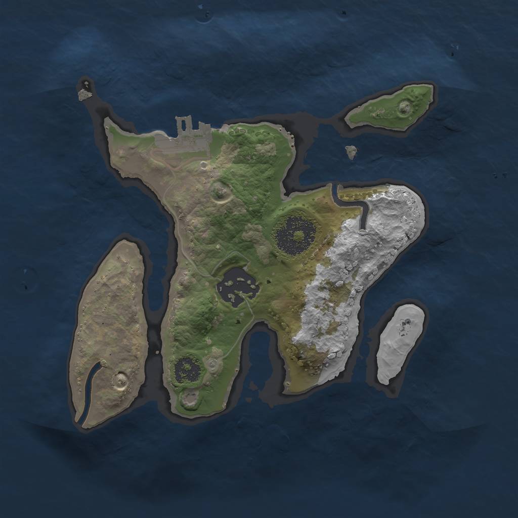 Rust Map: Procedural Map, Size: 2000, Seed: 1634228925, 4 Monuments