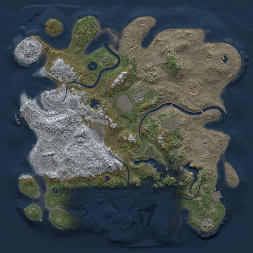 Rust Map: Procedural Map, Size: 4000, Seed: 54781524, 15 Monuments