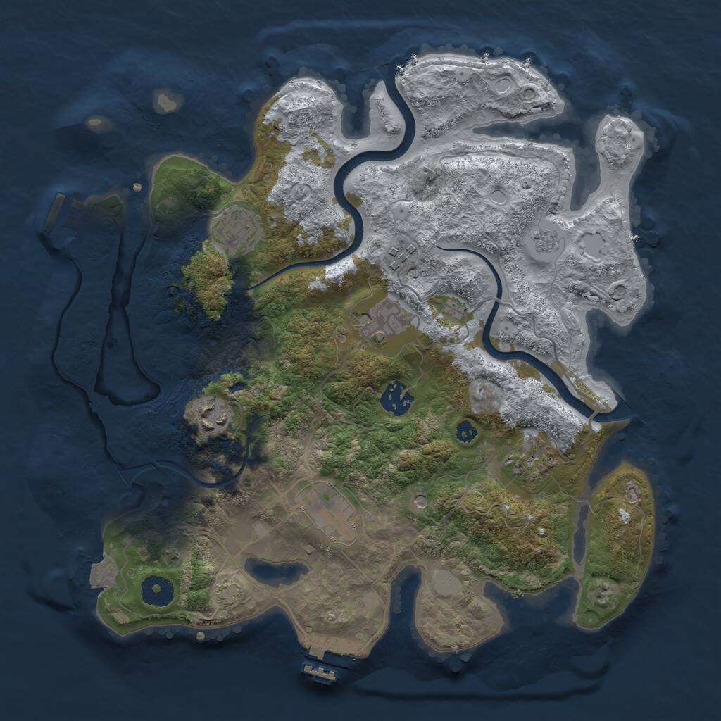 Rust Map: Procedural Map, Size: 3400, Seed: 333, 13 Monuments