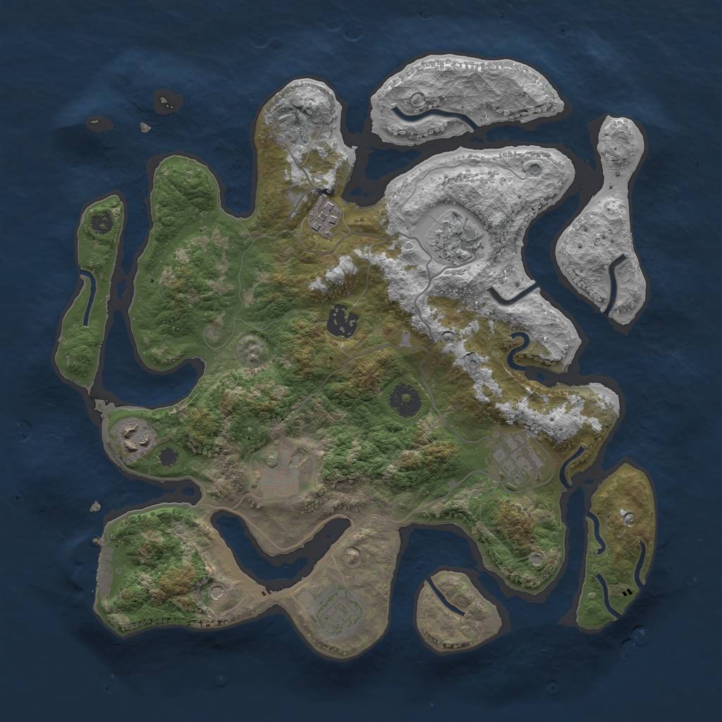 Rust Map: Procedural Map, Size: 3400, Seed: 333, 11 Monuments