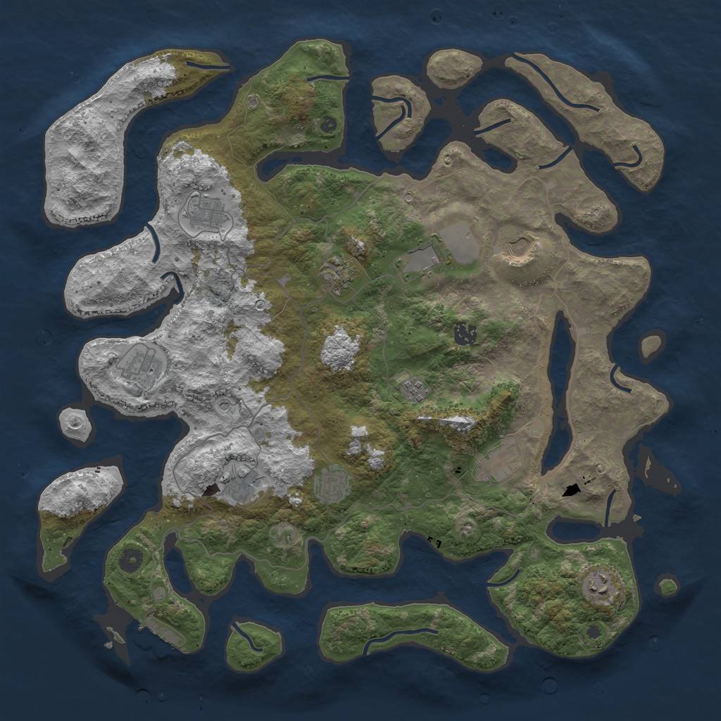 Rust Map: Procedural Map, Size: 4500, Seed: 982735, 15 Monuments