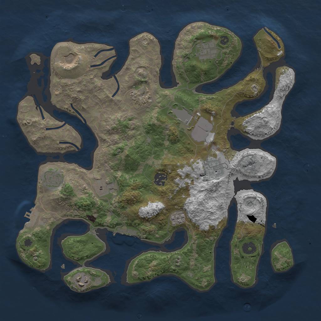 Rust Map: Procedural Map, Size: 3600, Seed: 1072021, 15 Monuments