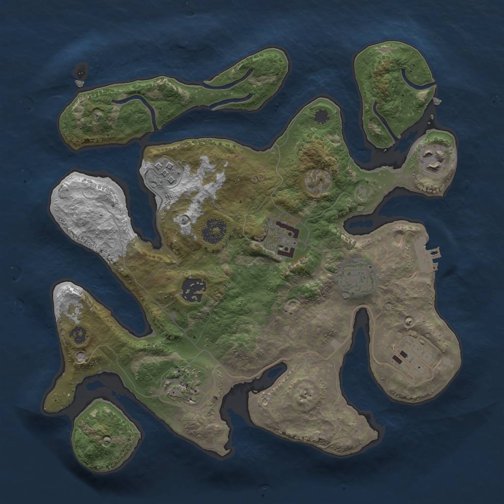 Rust Map: Procedural Map, Size: 3000, Seed: 826342756, 10 Monuments