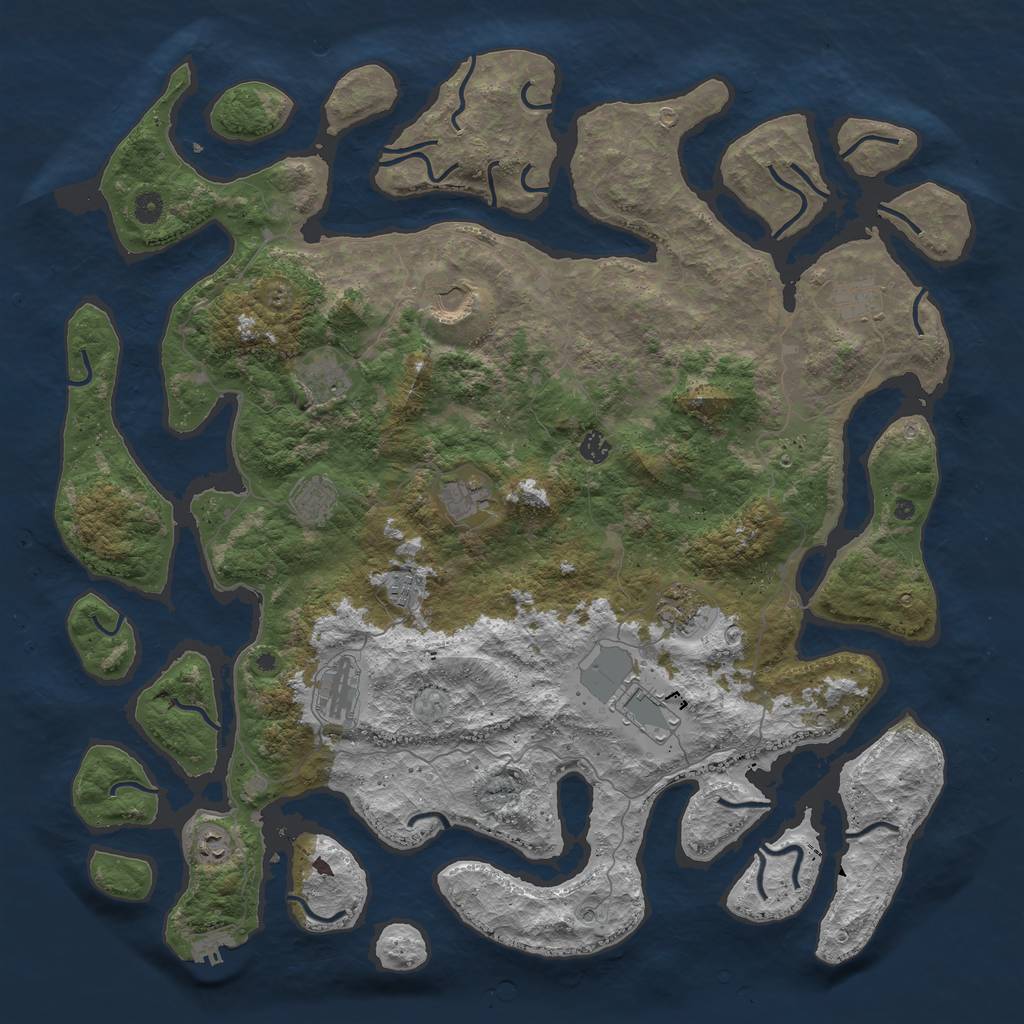 Rust Map: Procedural Map, Size: 5000, Seed: 87900, 15 Monuments