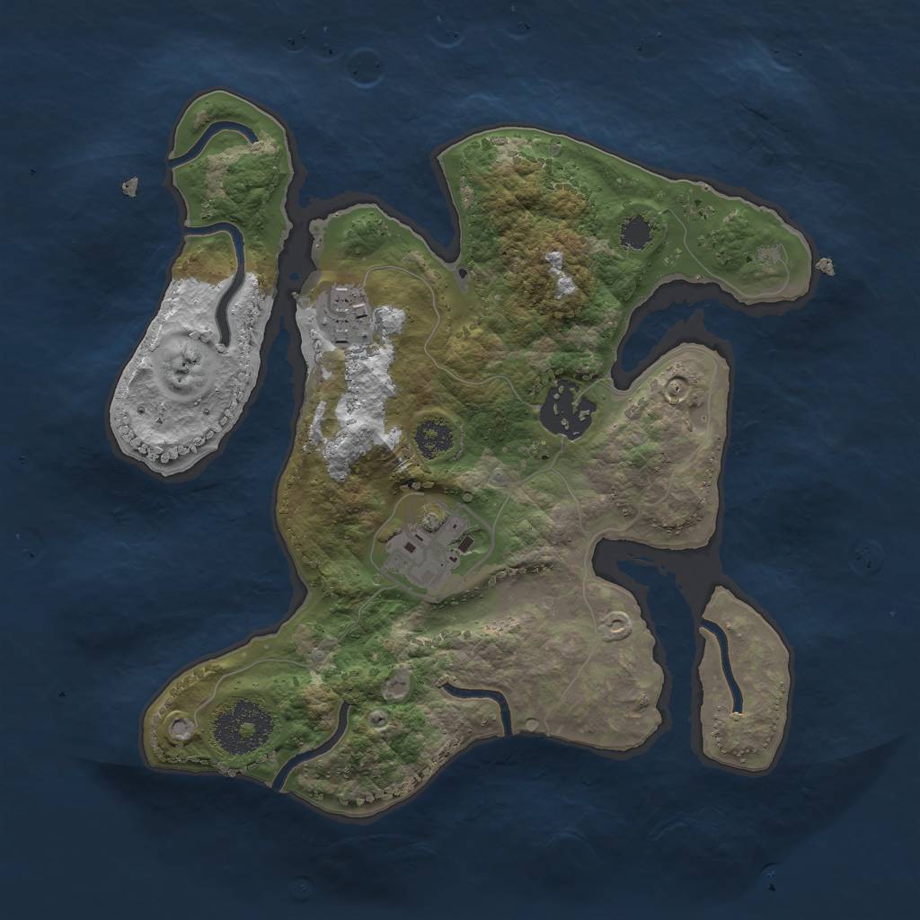 Rust Map: Procedural Map, Size: 2500, Seed: 492, 5 Monuments