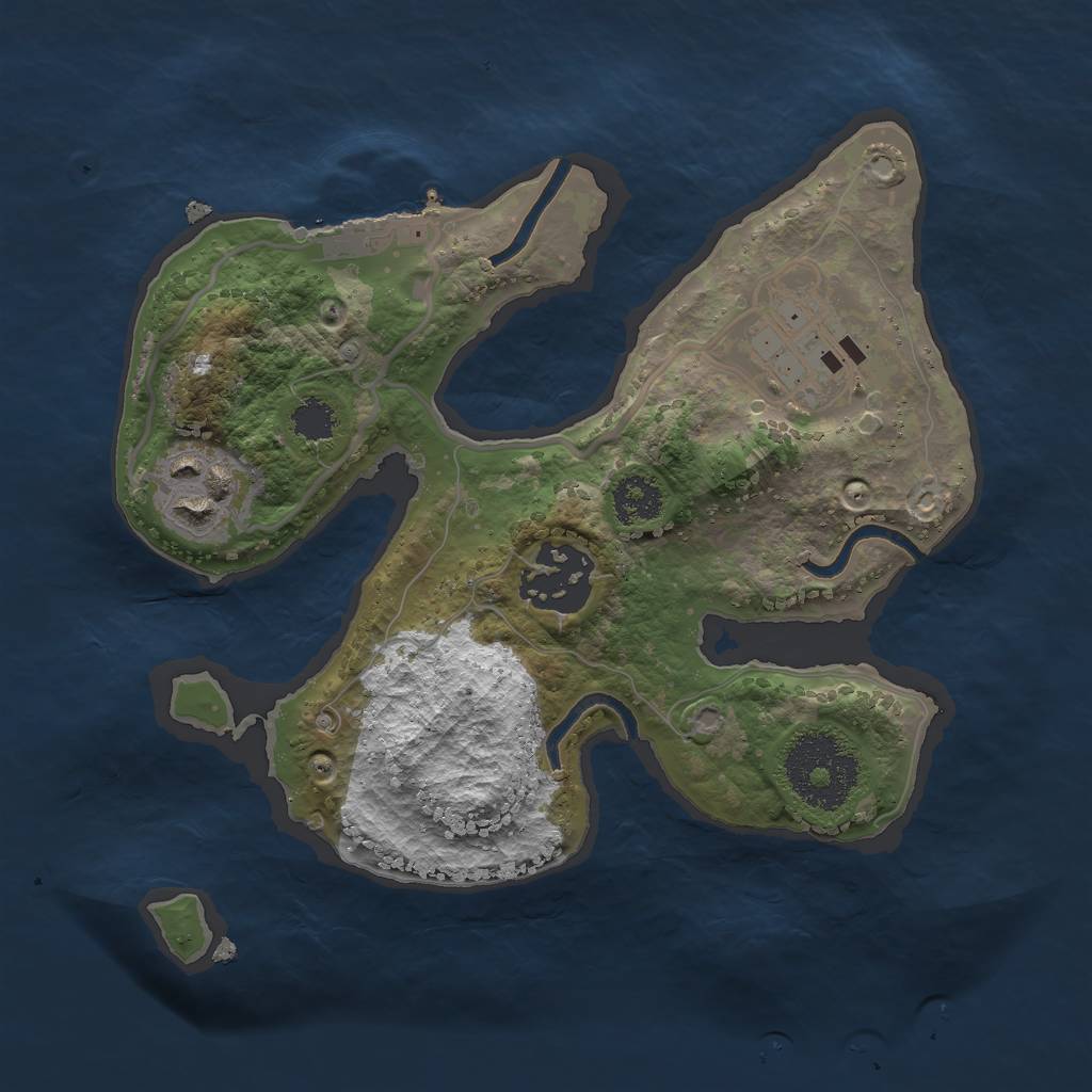 Rust Map: Procedural Map, Size: 2250, Seed: 1331620861, 6 Monuments