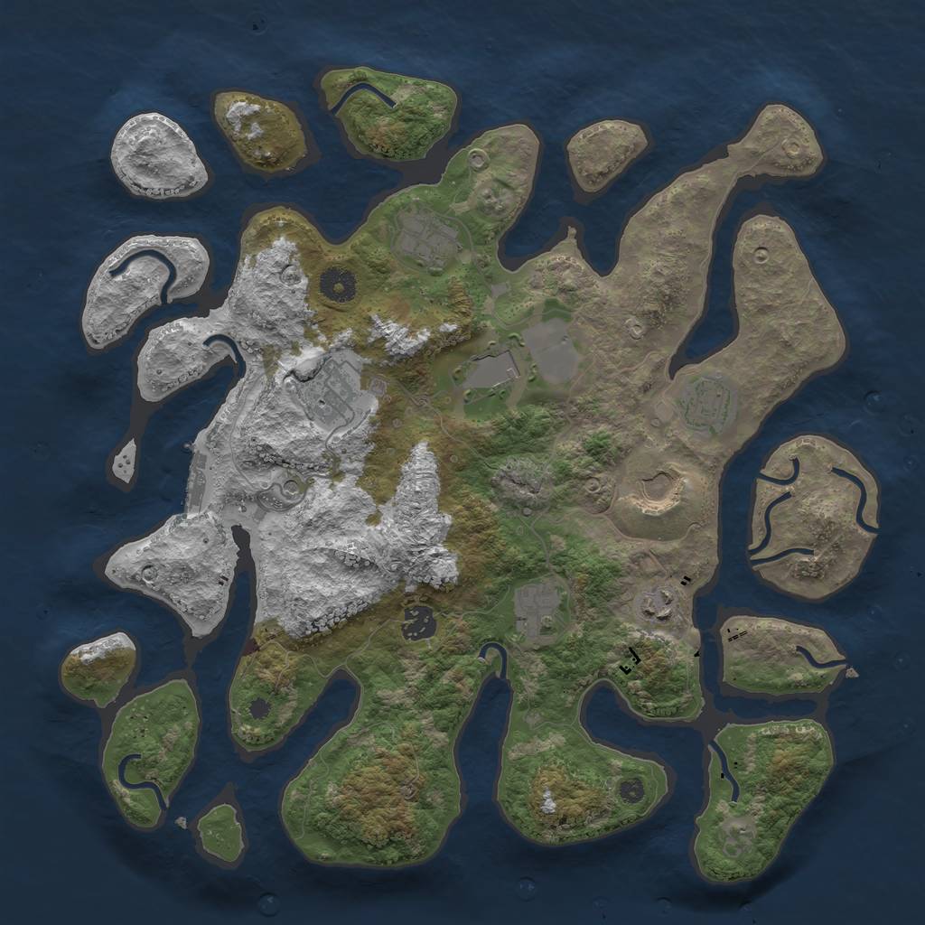 Rust Map: Procedural Map, Size: 3850, Seed: 200, 12 Monuments