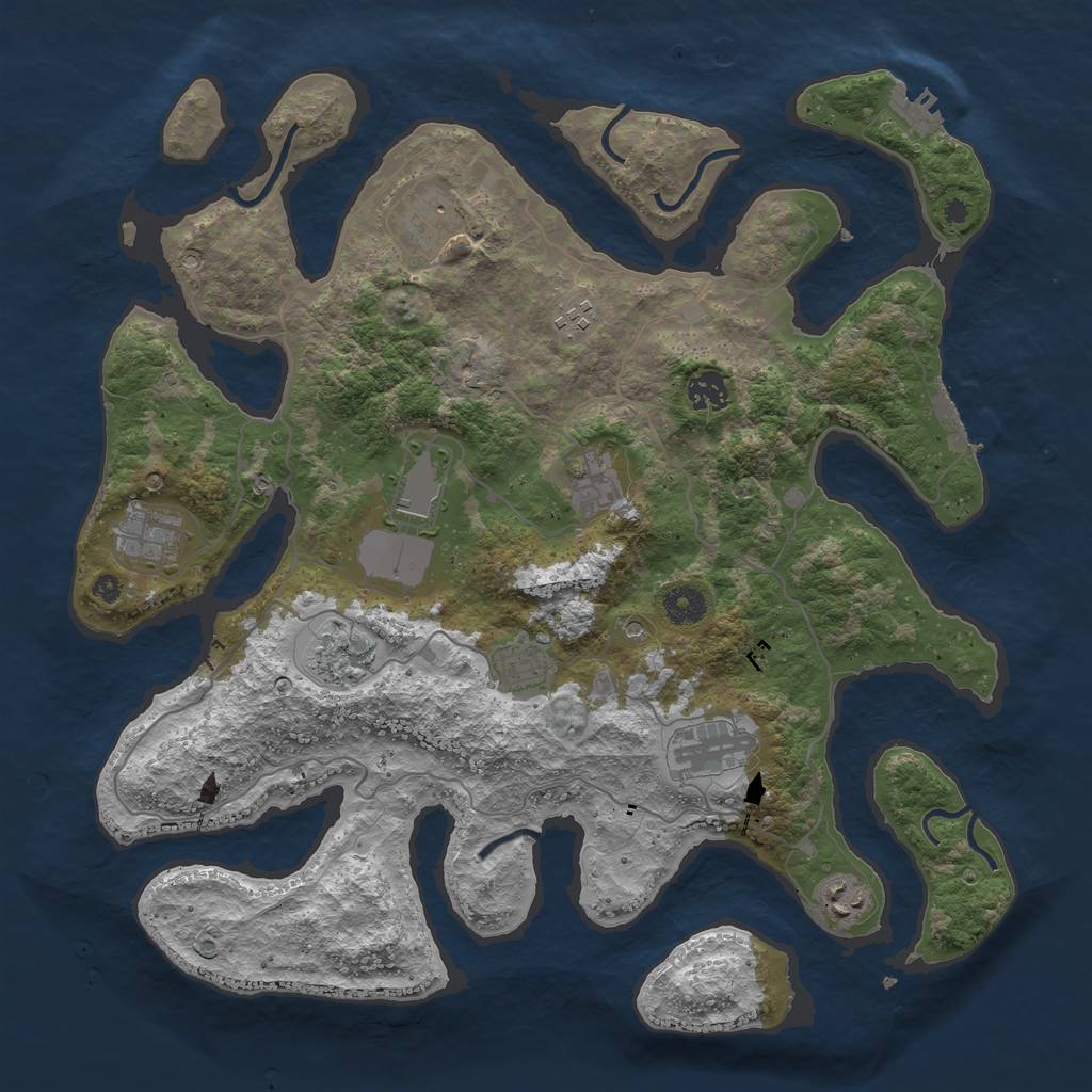 Rust Map: Procedural Map, Size: 4000, Seed: 4400, 15 Monuments