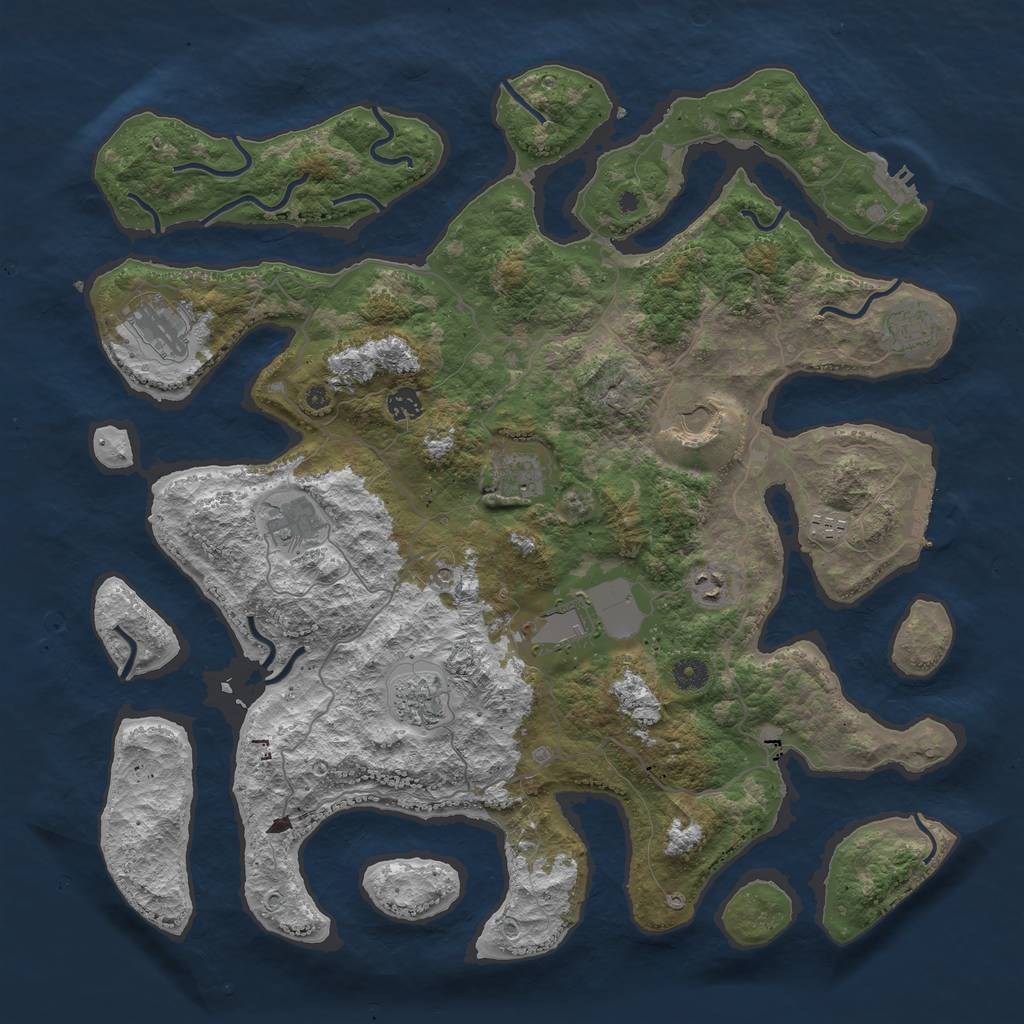 Rust Map: Procedural Map, Size: 4500, Seed: 460356767, 15 Monuments