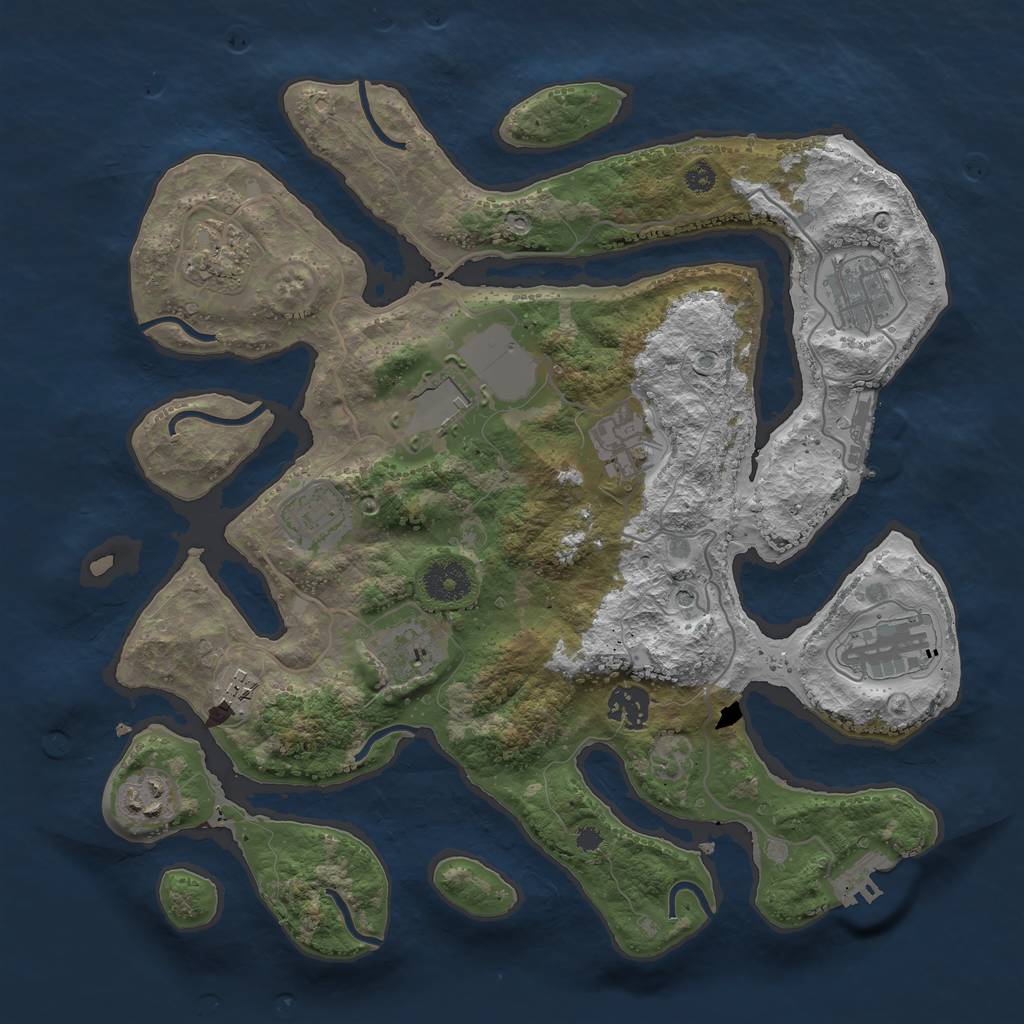 Rust Map: Procedural Map, Size: 3500, Seed: 20210801, 15 Monuments