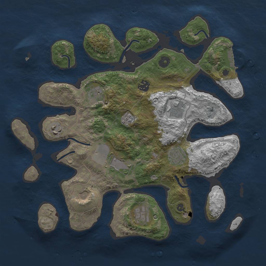 Rust Map: Procedural Map, Size: 3505, Seed: 89261816, 12 Monuments