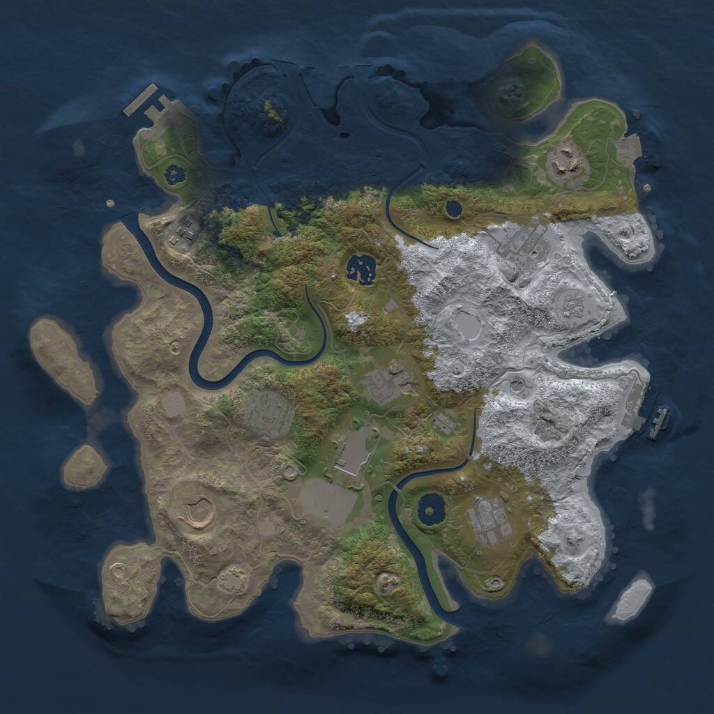 Rust Map: Procedural Map, Size: 3505, Seed: 89261816, 15 Monuments