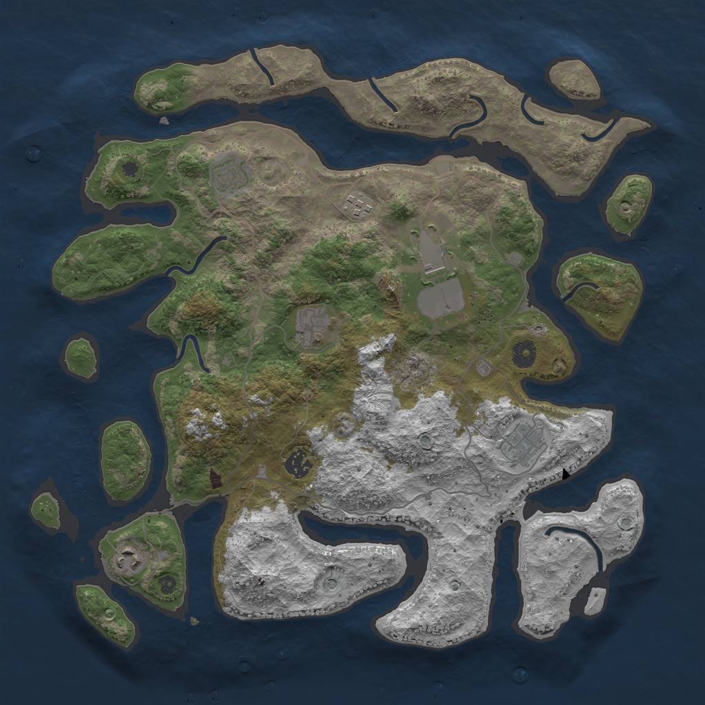 Rust Map: Procedural Map, Size: 4000, Seed: 3124123, 10 Monuments