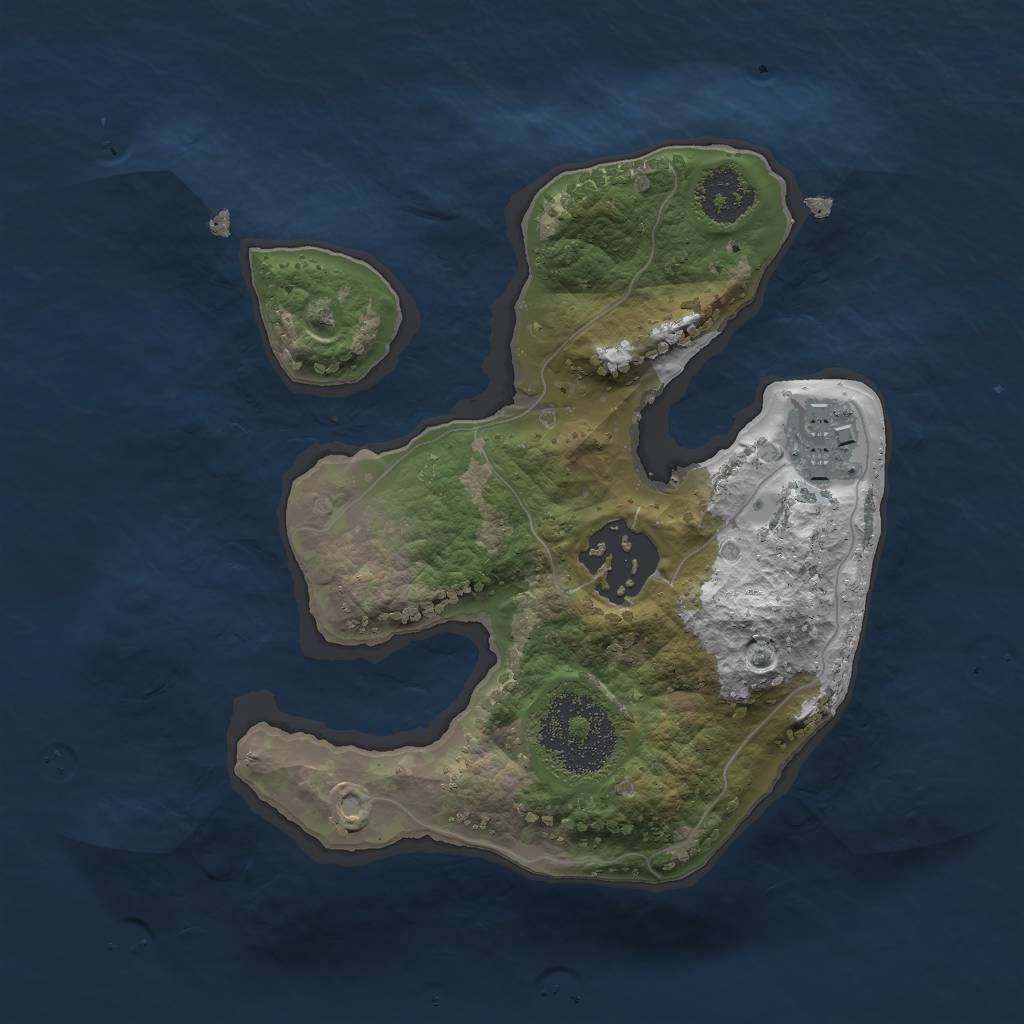 Rust Map: Procedural Map, Size: 2000, Seed: 8646, 4 Monuments