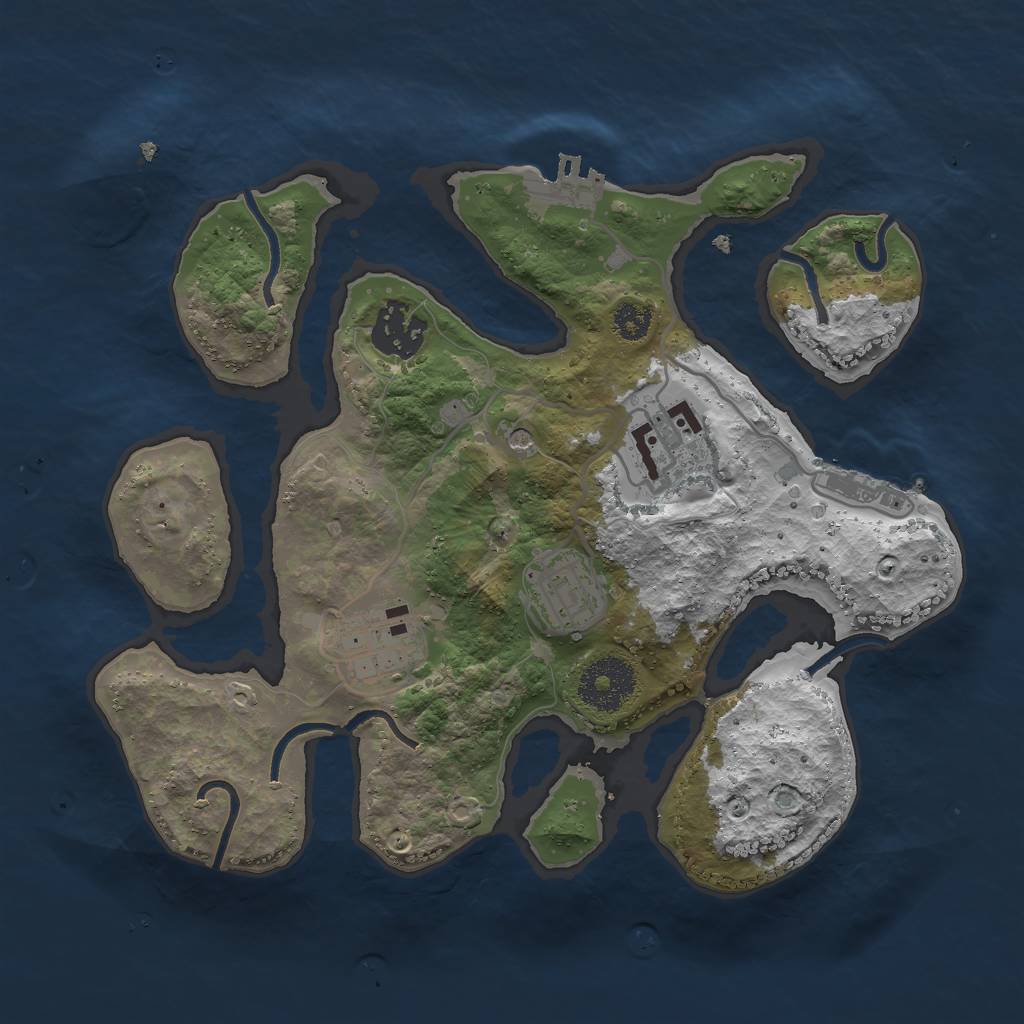 Rust Map: Procedural Map, Size: 2800, Seed: 74, 9 Monuments