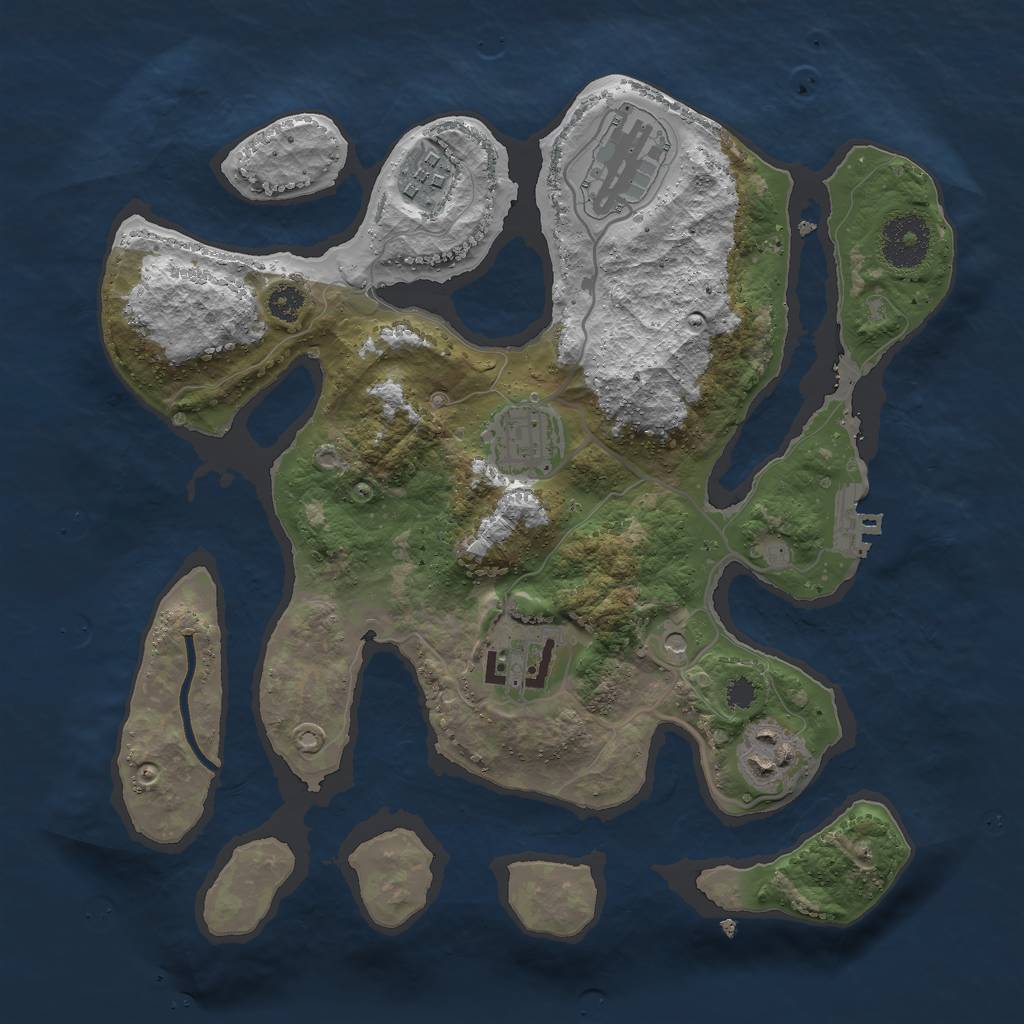 Rust Map: Procedural Map, Size: 3000, Seed: 42650, 9 Monuments