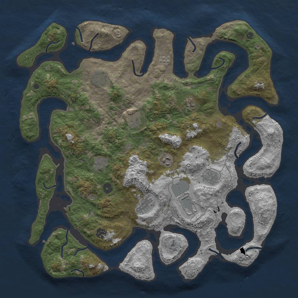 Rust Map: Procedural Map, Size: 4500, Seed: 917439724, 13 Monuments